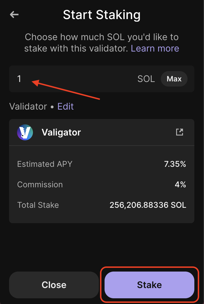 Amount Selection
