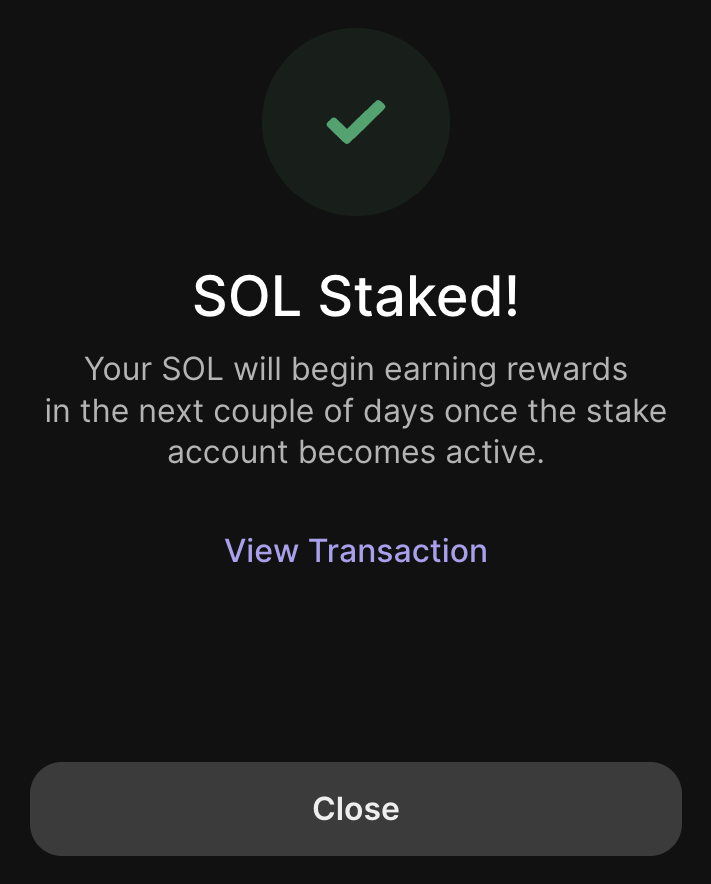 Success Screen